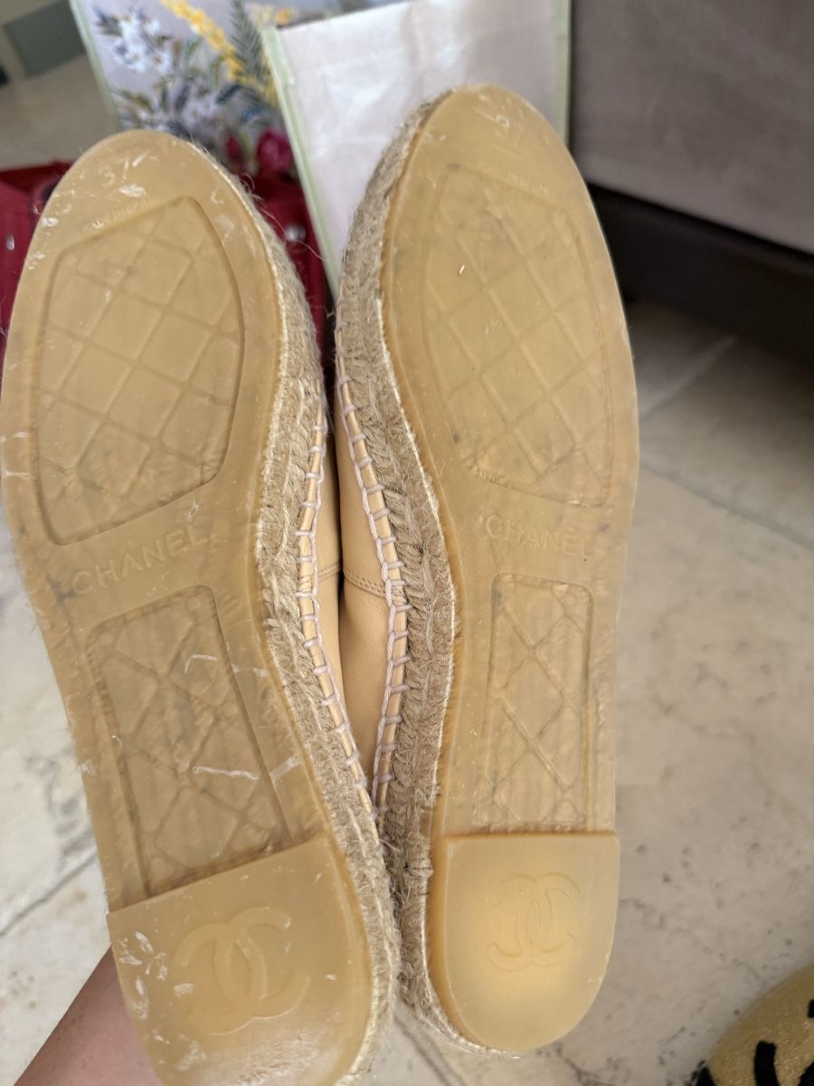 Chanel Scarpe da donna: Chanel Espadrilles Leder Beige Schwarz Grösse 37 – Usato da Zug venduto da Phrauto 2