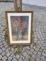 Farbsiebdruck Rosen von H. Kolb 19/30 1986 gerahmt