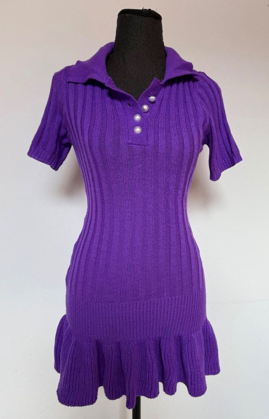 Shein Vestiti: Mini Robe pull violet bouton nacré XS/S – Nuovo (secondo la descrizione) da Genève venduto da Libellule477
