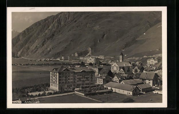 Cartoline postali: Andermatt, Ortsansicht aus der Vogelscha – Usato da Berlin venduto da bartko-reher