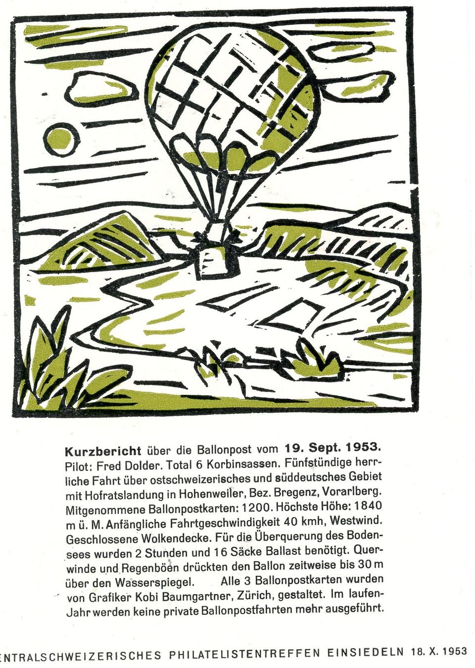 Tutti i francobolli: Ballonpost - Flugpost - 7 Belege – Usato da Einsiedeln venduto da otm_7s5v 6