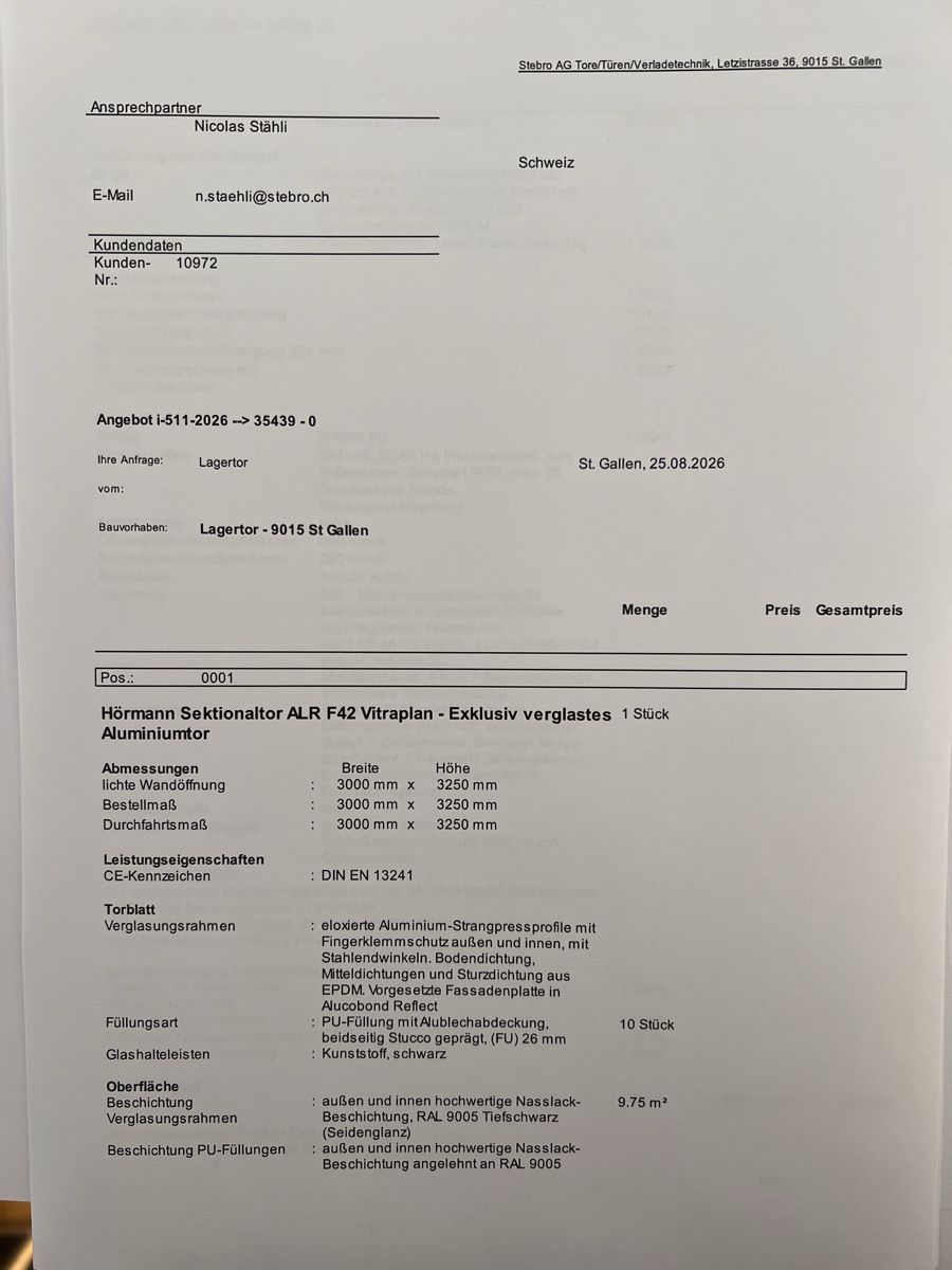 Hörmann Türen: Garagentor – Gebraucht aus Zuzwil SG von nic_n7p9 1