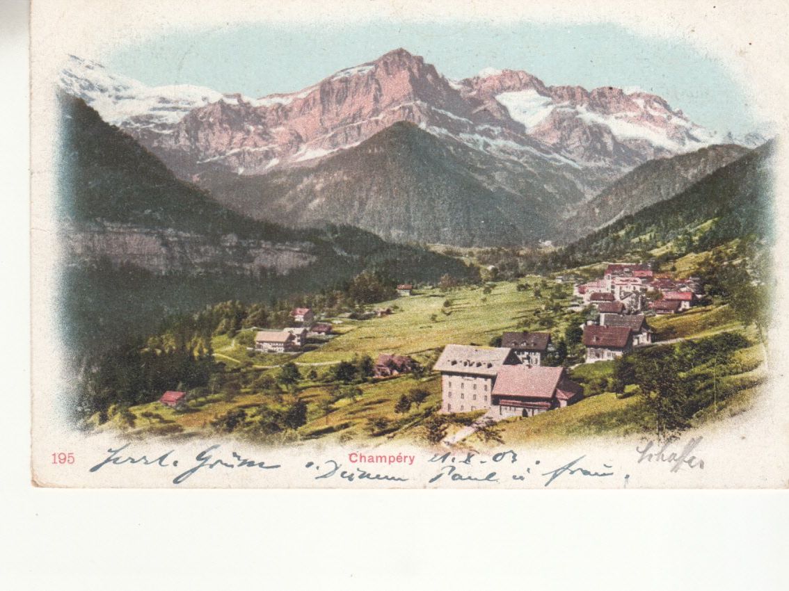 Cartoline postali: Champery 1903 mit ST Monthey – Usato da Bürglen TG venduto da StampGraf