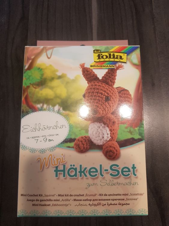 Folia Mini Häkel-Set Drache – Zum Selberhäkeln, Ca. 11-13cm Groß, Bastelset