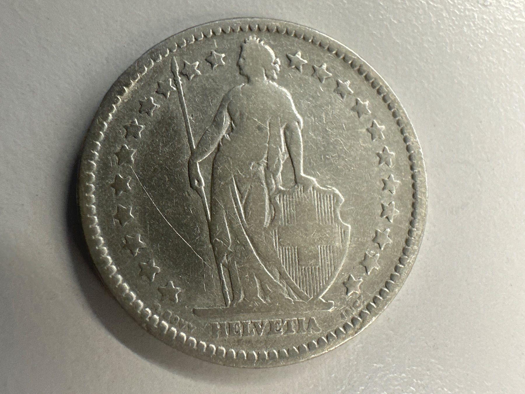 Alle Münzen: 2 Fr. Silber Schweiz 1886 -ss – Gebraucht aus Herisau von herau 1