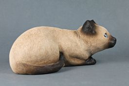 SANDICAST niedliche lebensgrosse Katze Siamese #215 BRUE
