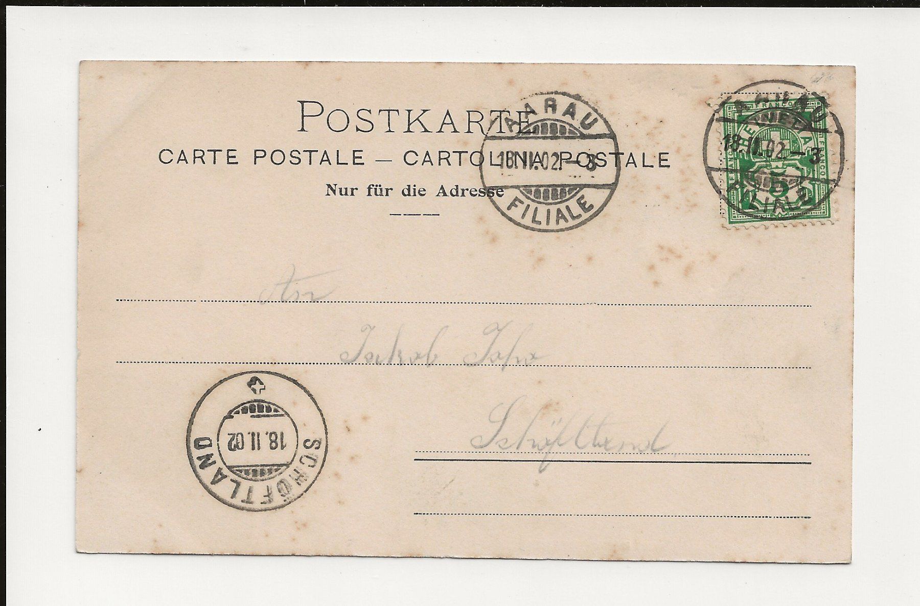 Cartoline postali: AK 1902 Aarau -  Haldentor - mit Arbeiter – Usato da Greifensee venduto da 315WDO 1