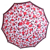 Schirm weiss-rot mit Früchten VINTAGE 1960s mit Futteral