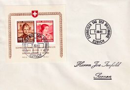 1941, Pro Juve Nr. J98l/99l Block, auf Brief mit Sonderstpl.
