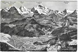 AK Panorama Berner Oberland mit Harder Kulm, 1961
