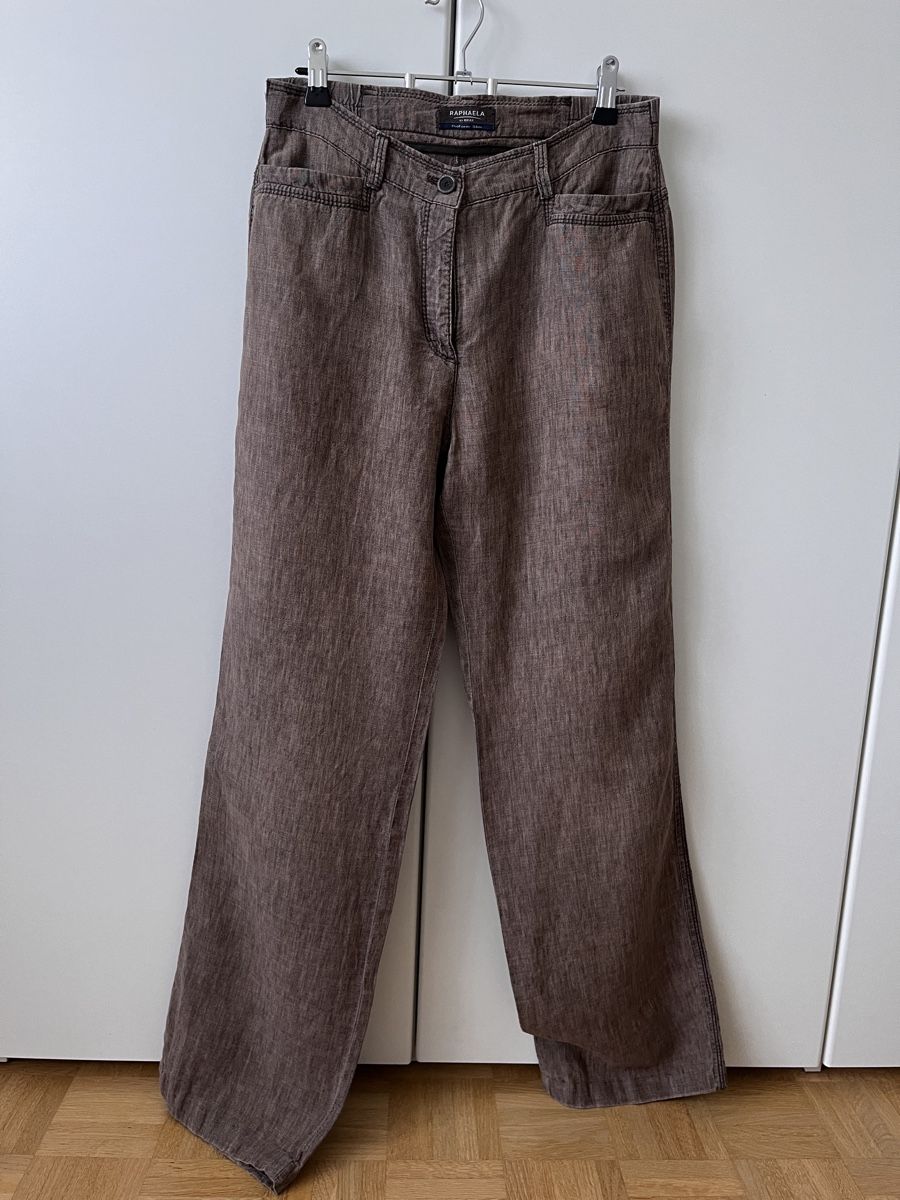 Brax Pantaloni: Raphaela by Brax Hose ProForm Slim Leinen braun Gr. 36 – Usato da Zürich venduto da Kleanthy