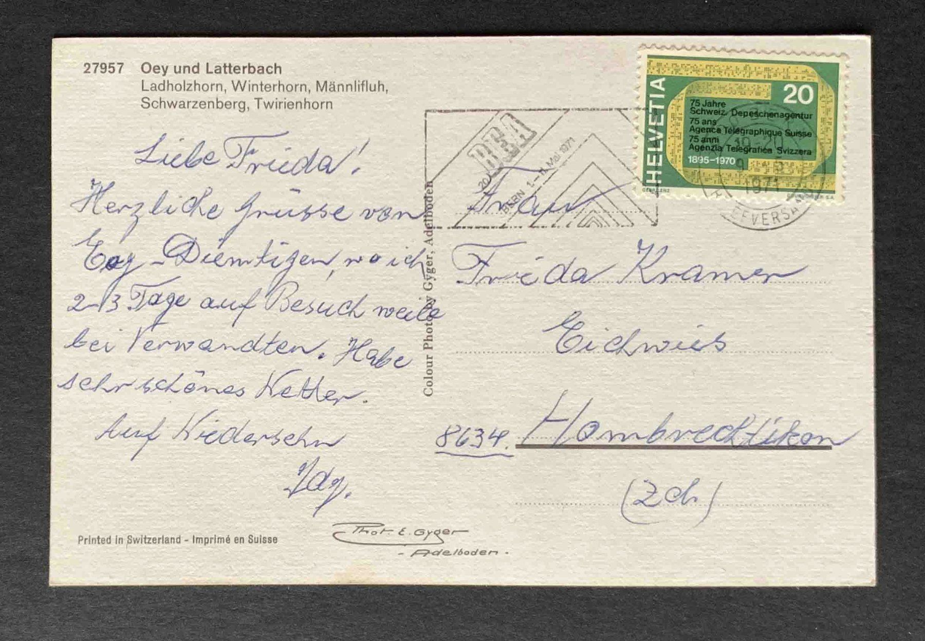 Cartes postales: AK Oey und Latterbach – D'occasion à Goldau par artelier1 1