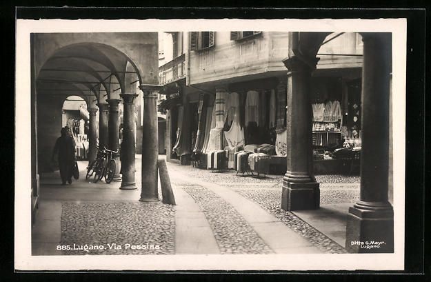 Cartoline postali: AK Lugano, Via Pessina – Usato da Berlin venduto da bartko-reher