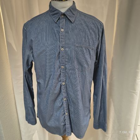 Herren Hemd Esprit blau gestreift Slim Fit XL