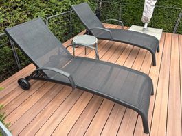 2 Liegestühle Aluminium schwarz