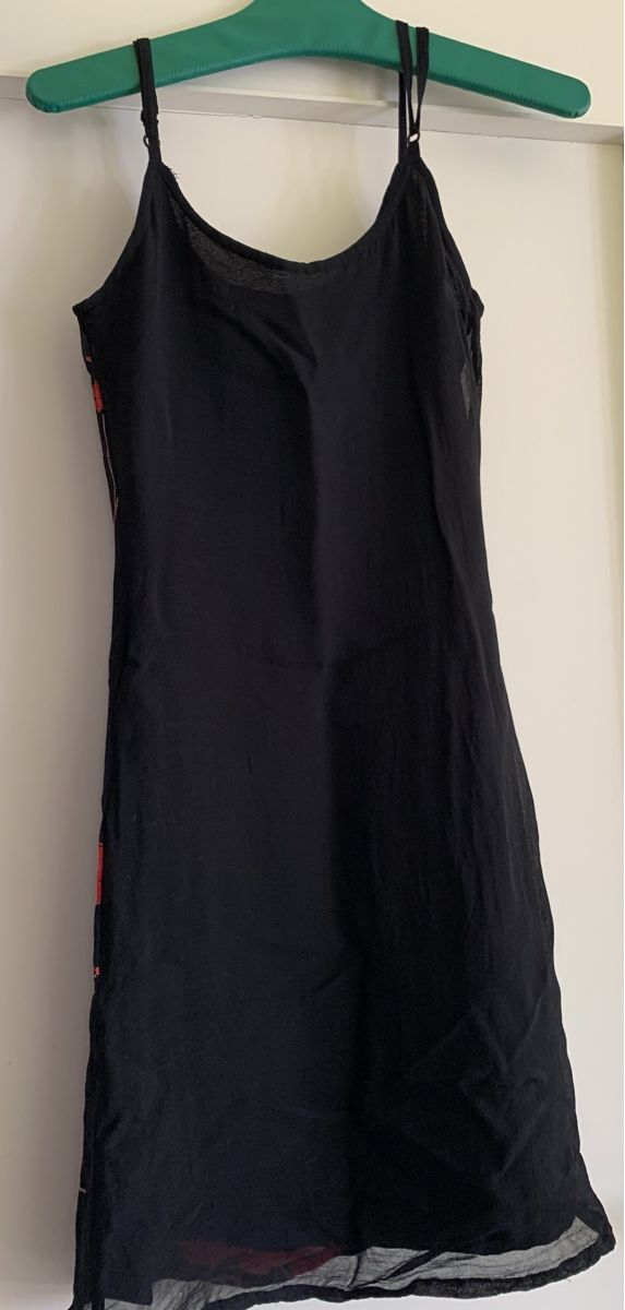 Vestiti: Trägerkleid schwarz mit roten Kirschblüten – Usato da Pfäffikon ZH venduto da mel_lmw7 3