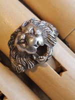 Antiker Sterling Silber Löwen Ring Grösse 56