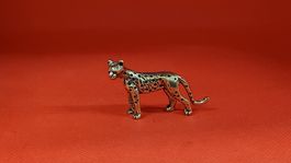 Kleine Leopard Figur aus Metall, Deko für Sammler.