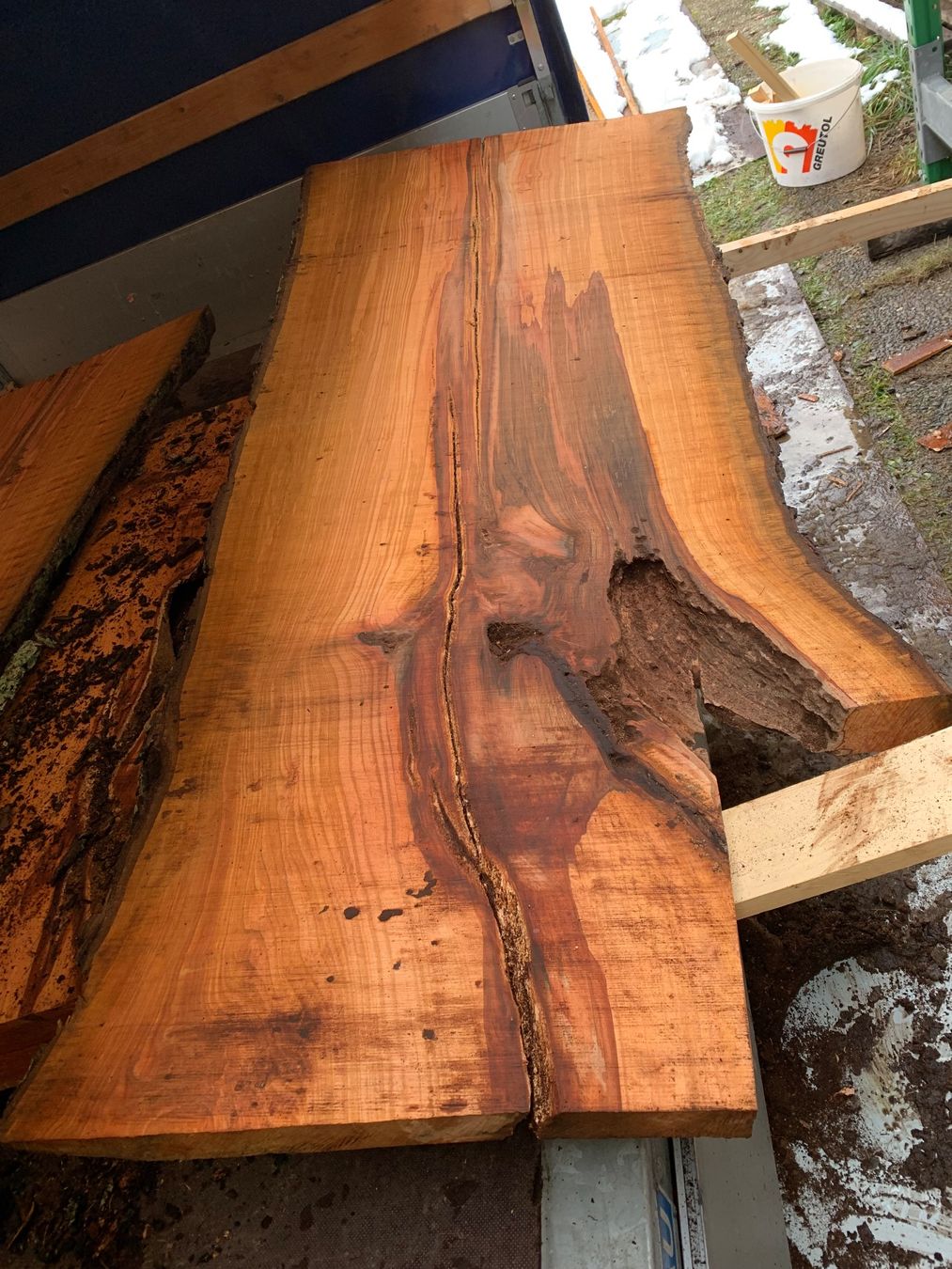 Articoli in legno: Breite Birnbaum Bretter Stamm – Nuovo (secondo la descrizione) da Holziken venduto da Timbergrizzly 5