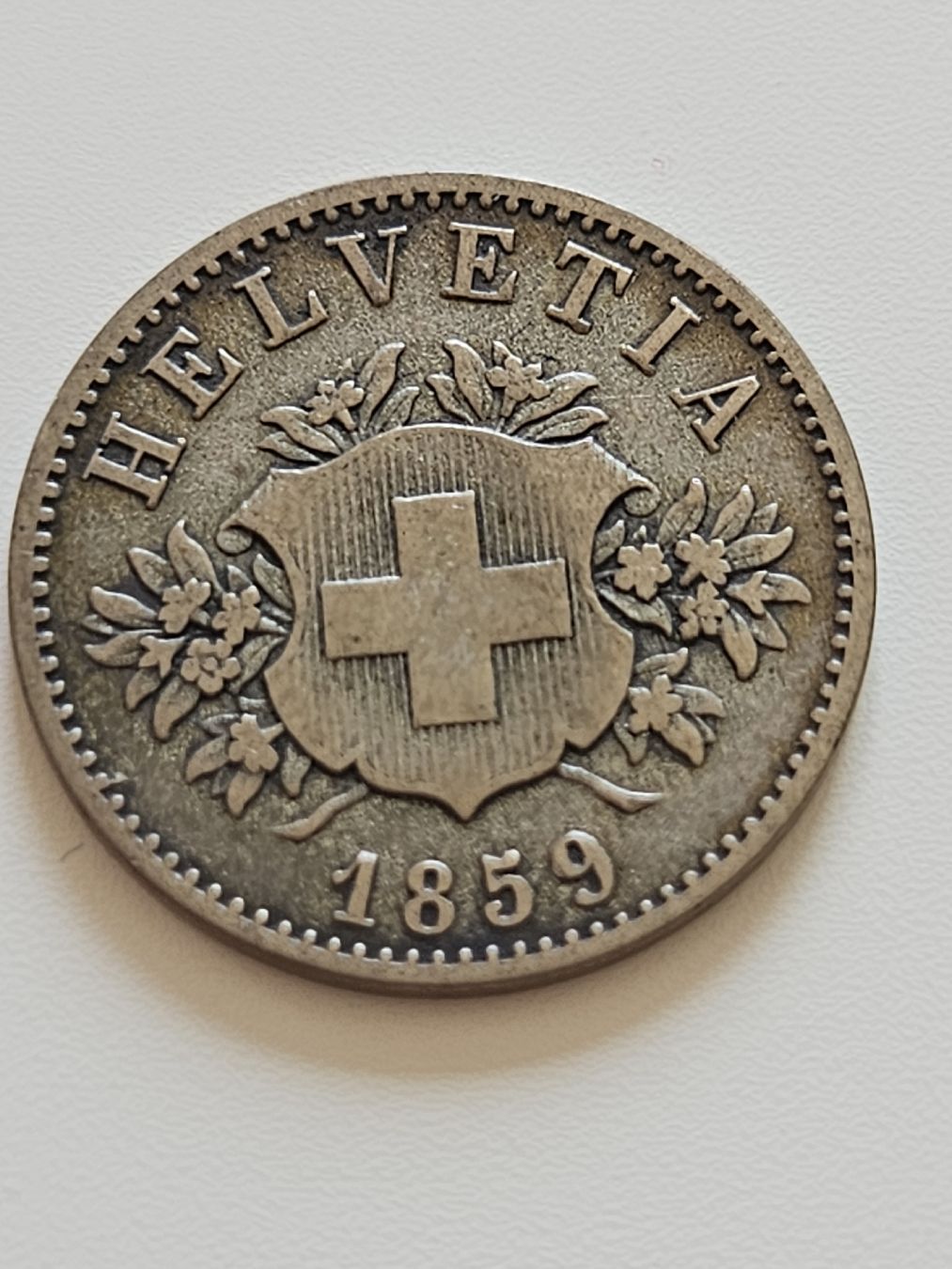Tutti le monete: 20 Rappen 1859 – Usato da Pfäffikon ZH venduto da Melibol