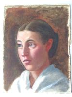 ANONYM Altes Gemälde Bild Frau Portrait