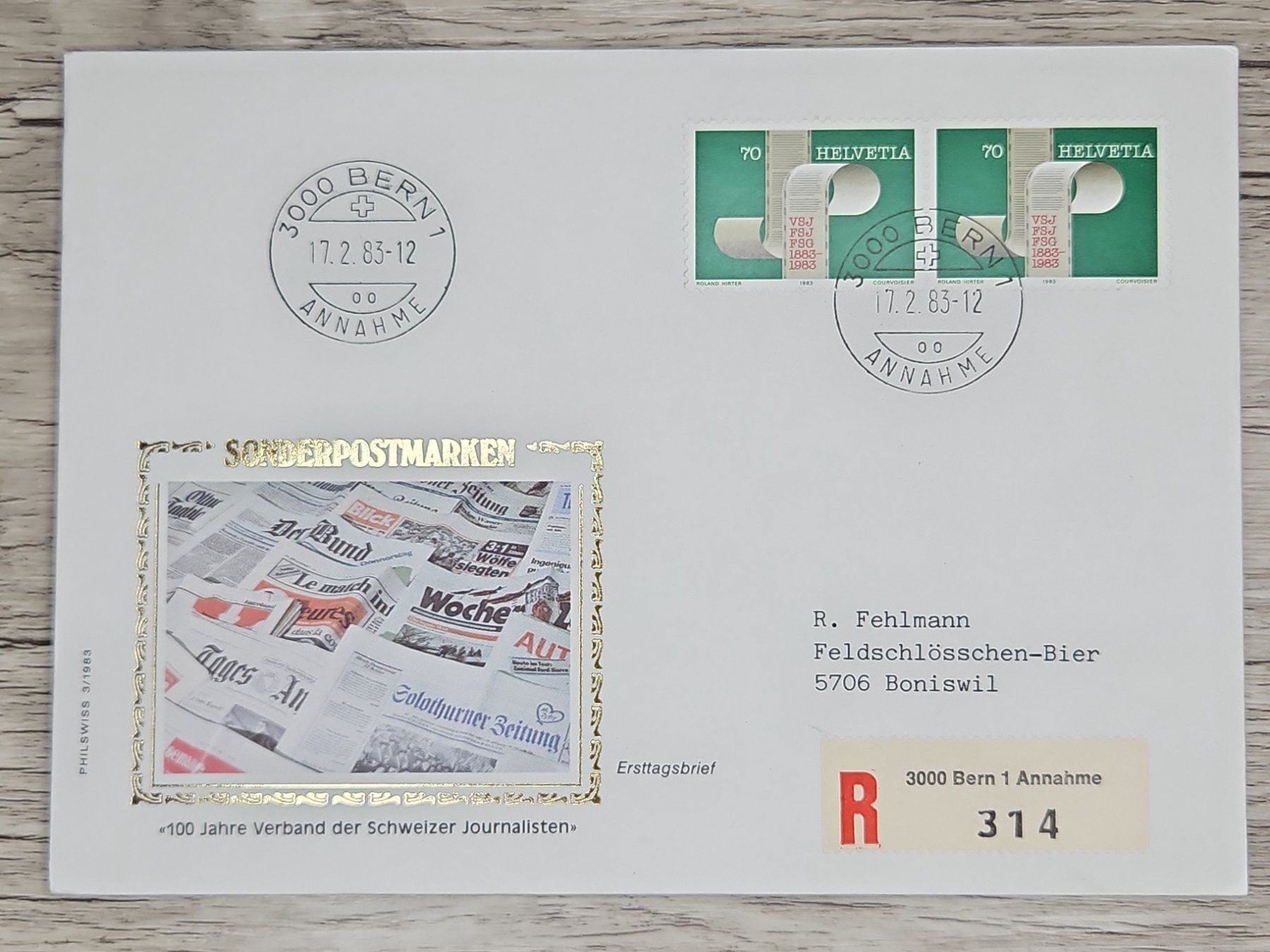Tutti i francobolli: CL01 Enveloppe + Timbre Suisse 1983 – Usato da Cousset venduto da Patrick_Collections