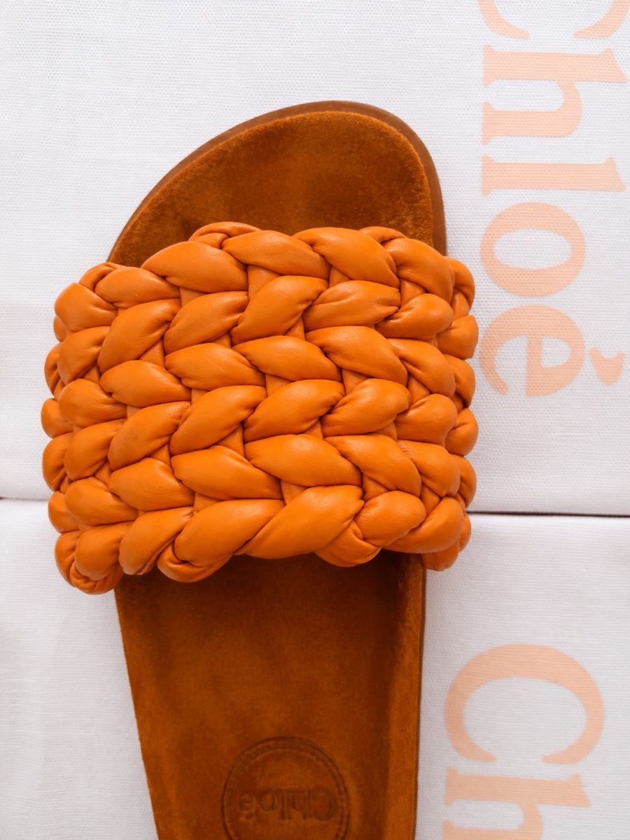 Chloé Scarpe da donna: Chloé Braided Leather Slides Orange Size 37 Summer! – Usato da Fribourg venduto da aix_fs82 1