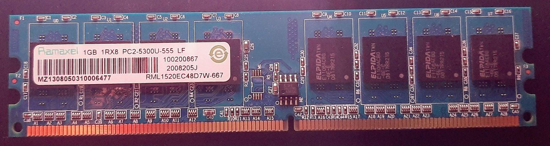 Memoria / RAM: 1 GB Ramaxel PC2-5300U-555 – Usato da Zürich venduto da Zurich