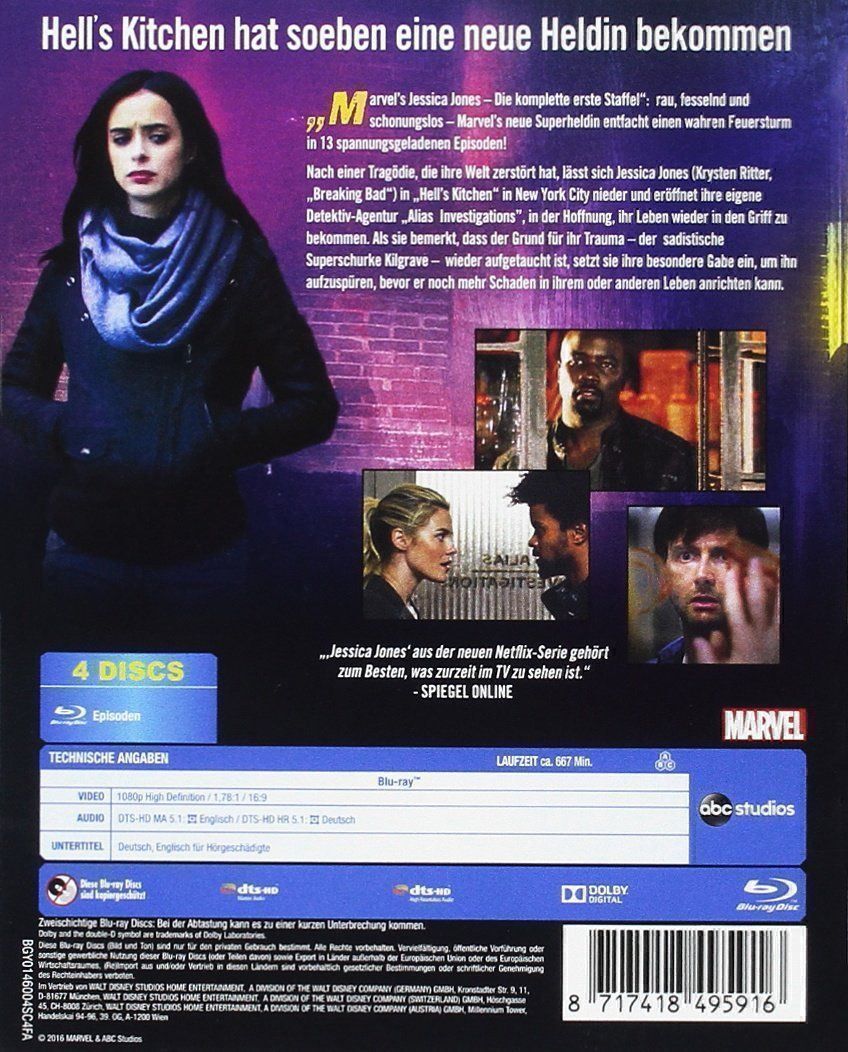 Tutti i DVDs: Jessica Jones -  erste Staffel [Blu-ray] – Usato da Münchenstein venduto da vitalfit 1