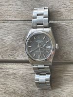Orologio Rolex Oyster Perpetual Date quadrante grigio luna