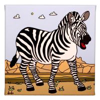 Lustiges Comic Leinwandbild " Zebra #1 "