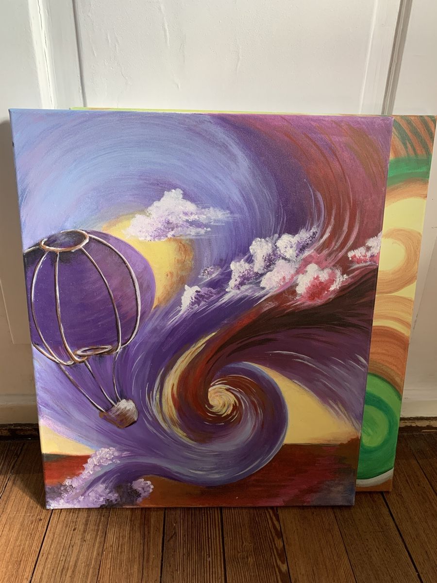 Foto & Immagini: Acryl Bild lila Heissluftballon  – Nuovo (secondo la descrizione) da Murgenthal venduto da jos_r5fh