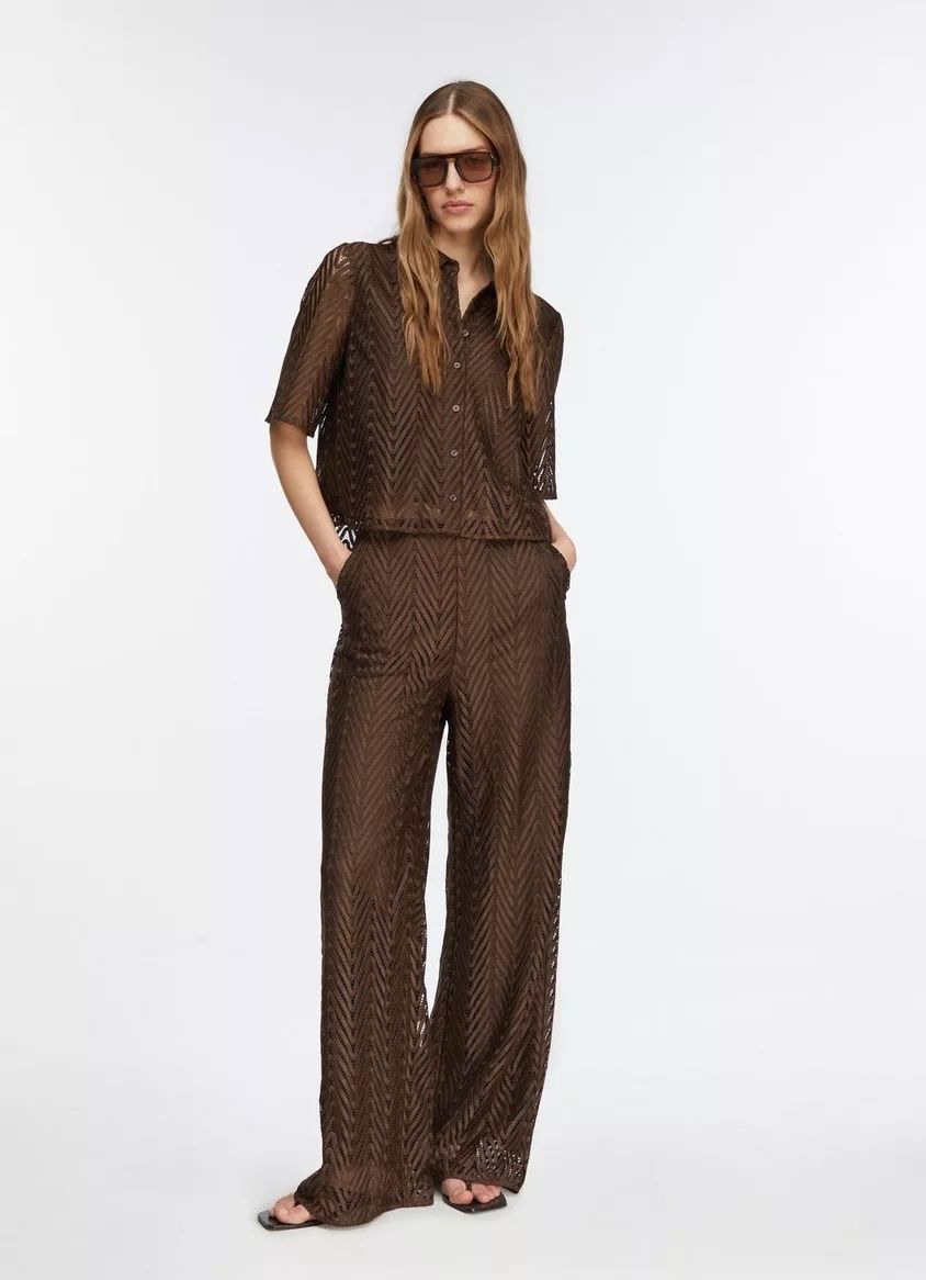 Comma Camicette: Bluse Comma Lochmuster braun neuwertig! – Nuovo (secondo la descrizione) da Luzern venduto da Sommer_26 4
