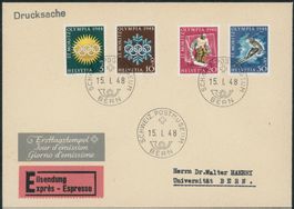 1948 - Olympia - Ersttagsbrief FDC ET - Haerry