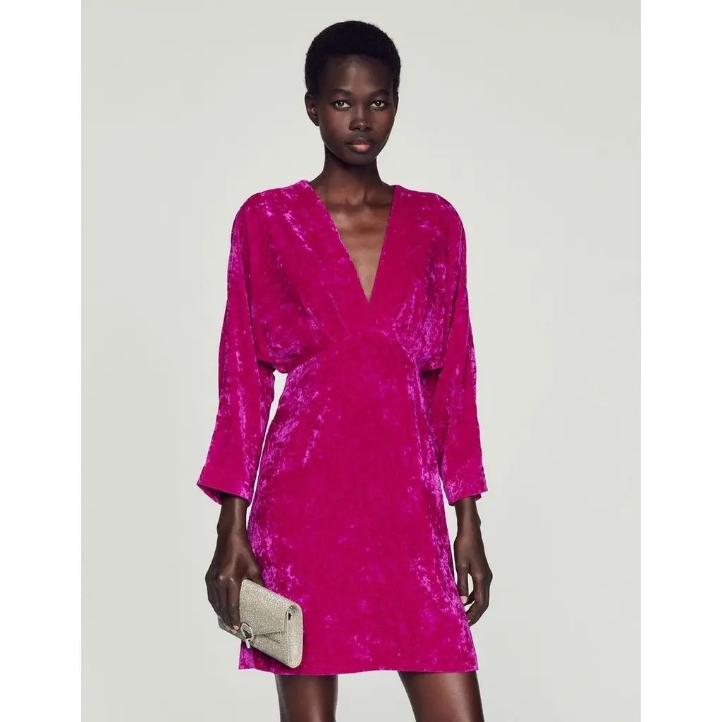 Sandro Kleider: SANDRO Traum mega Samtkleid, Fuchsia/Magenta Gr.  36 – Neu (gemäss Beschreibung) aus Meiringen von snahhanssnah