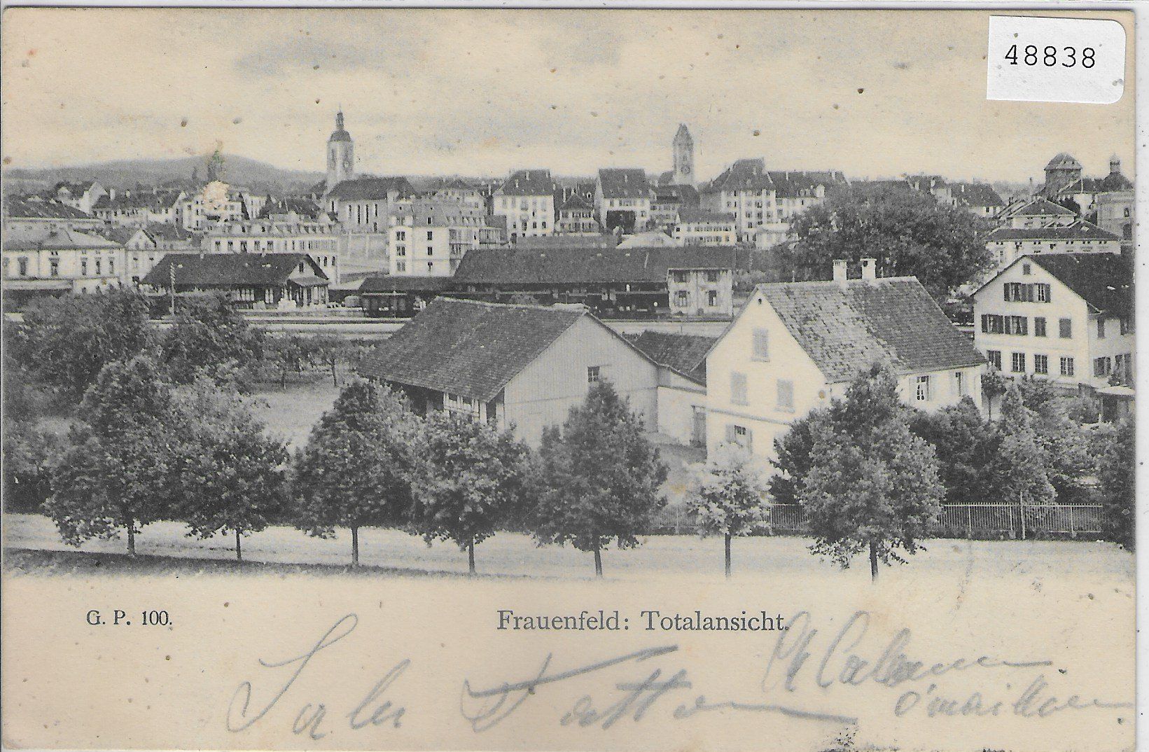 Cartoline postali: Frauenfeld - Totalansicht mit Bahnhof – Usato da Ettingen venduto da Kartenplanet