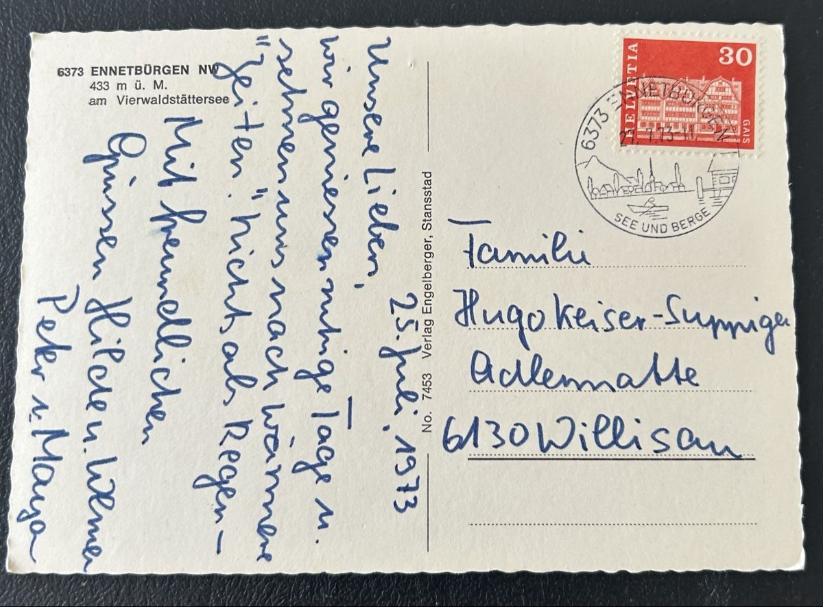 Cartoline postali: Luftaufnahme Ennetbürgen  – Usato da Horw venduto da Tellbub 1