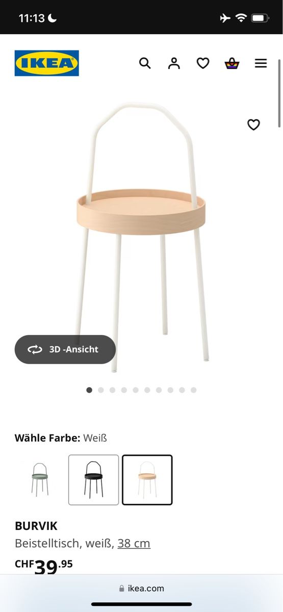 Ikea Comodini: IKEA Burvik Side Table, White, 38cm, Used – Usato da Zürich venduto da muz_5h6k