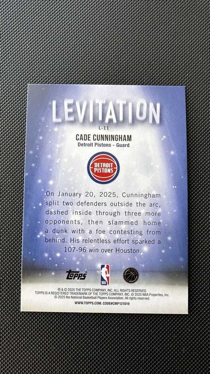 Topps Carte collezionabili: CADE CUNNINGHAM - 2025-26 Topps Levitation #L-11 – Usato da Affoltern am Albis venduto da mr_choppa 1