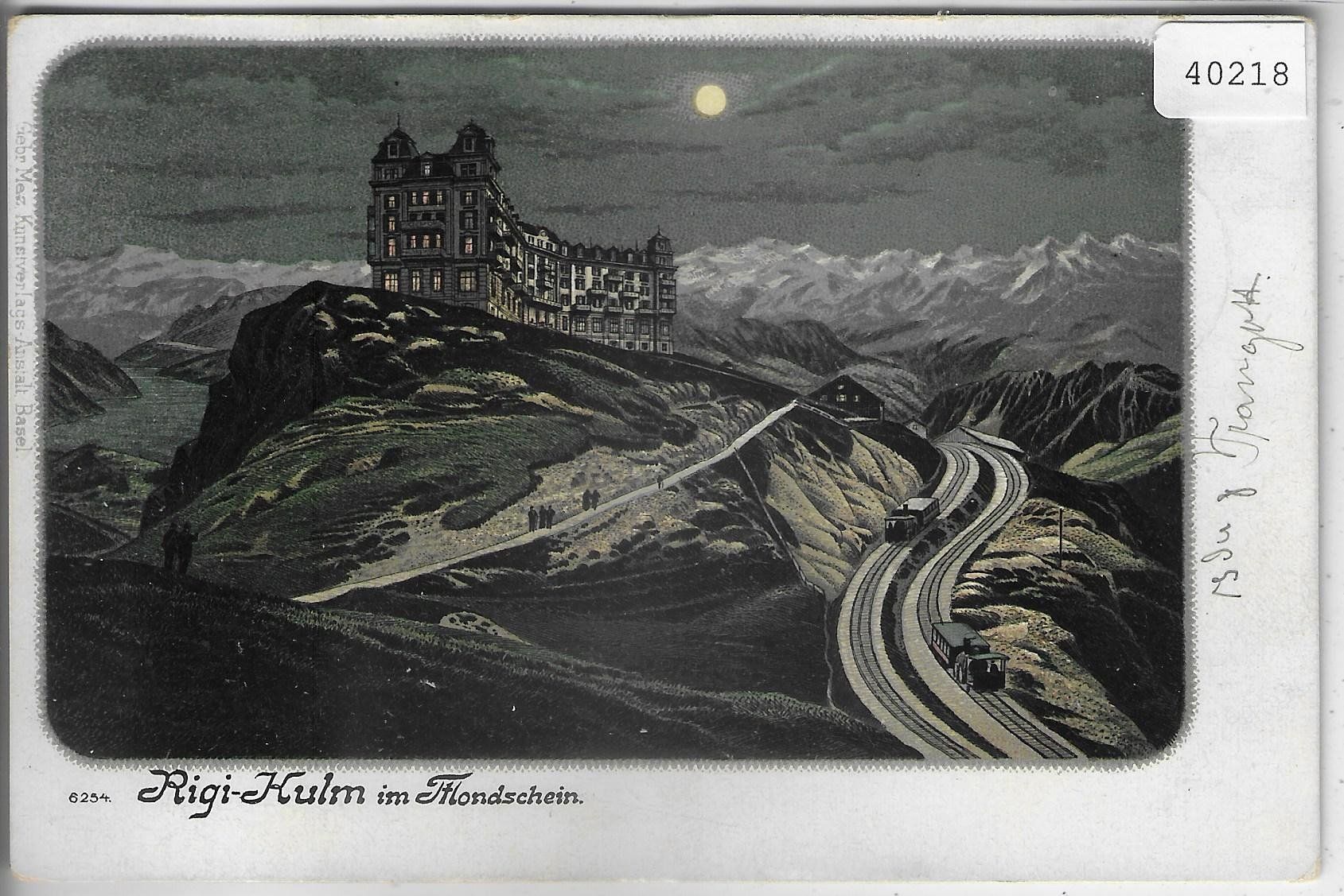 Cartoline postali: Rigi-Kulm im Mondschein - Litho – Usato da Ettingen venduto da Kartenplanet