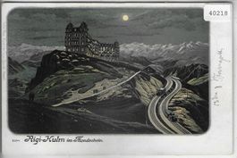 Rigi-Kulm im Mondschein - Litho