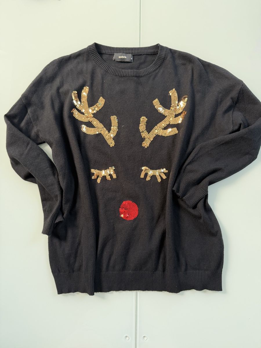 Zebra Pullover & Sweatshirts: Pullover Zebra Rentier Pailletten Grösse M – Gebraucht aus Bannwil von Anoia