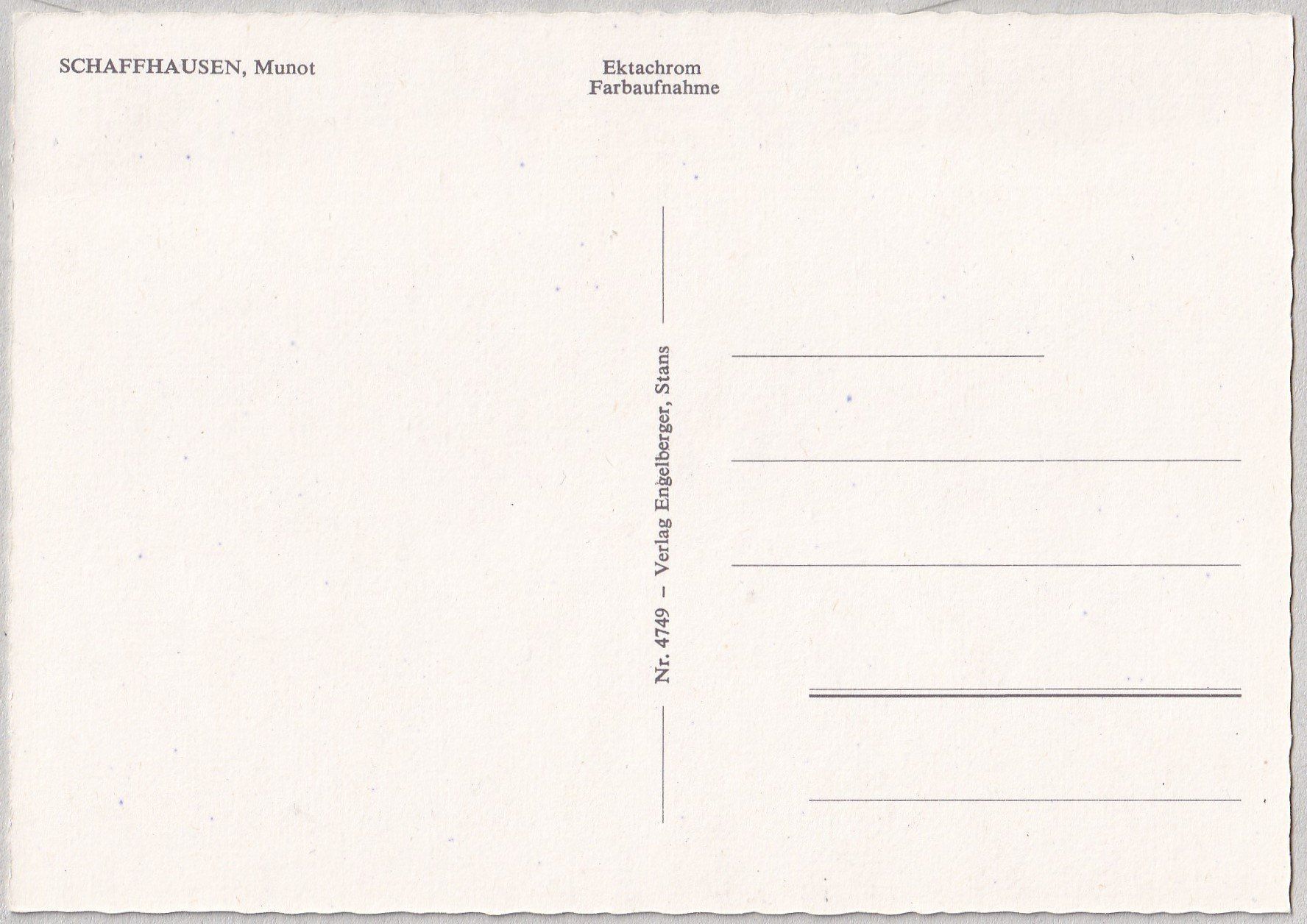 Ansichtskarten: Schaffhausen, Munot – Neu (gemäss Beschreibung) aus Castione von Rx-stamps 1