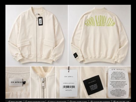OH APRIL Bomber Jacke Vanilla Creme Gr. L Neu!