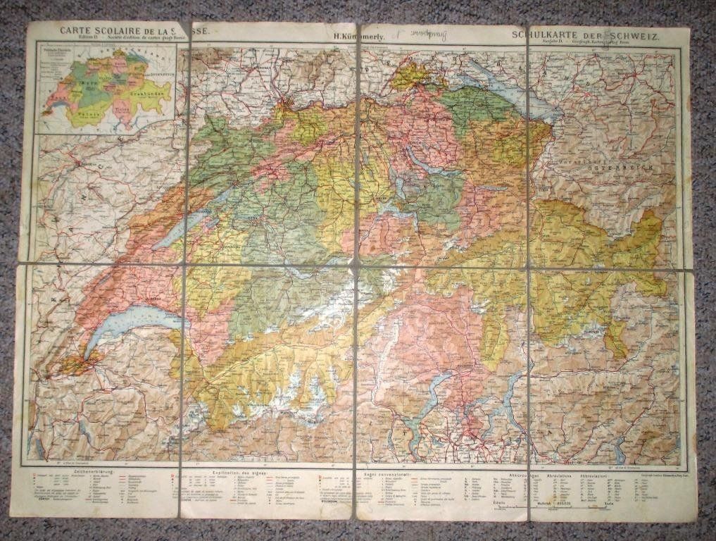 Cartes géographiques & atlas: Schulkarte der Schweiz – D'occasion à Flims - Dorf par Stagediver 2