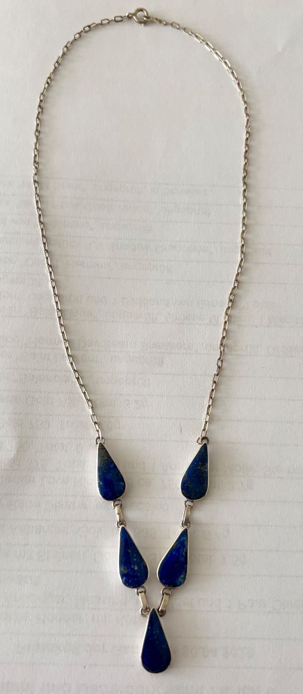Catenine: Handgefertigte Collier Halskette aus Silber mit Lapislazuli. – Nuovo (secondo la descrizione) da Zürich venduto da rai_n6pg 2