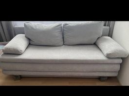 Top Zustand: Graues Schlafsofa mit Bettfunktion, Schublade