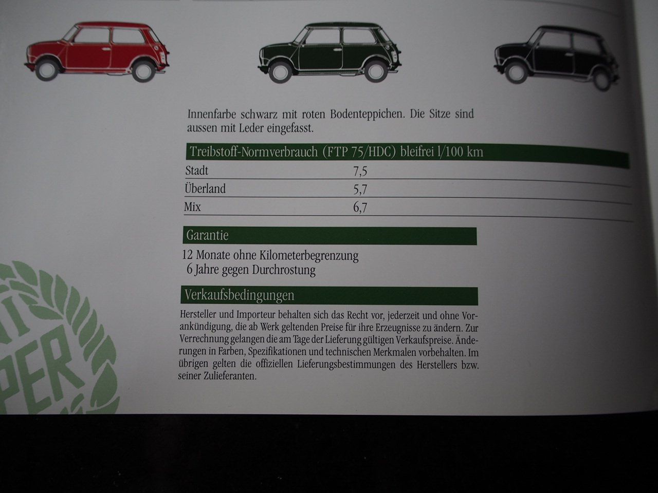 Mini Documenti: MINI COOPER Preisliste 20.2.1992 – Usato da Zofingen venduto da sosalinos01 1