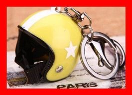 Schlüsselanhänger Vintage Star GELB Jet Helm Roller Vespa