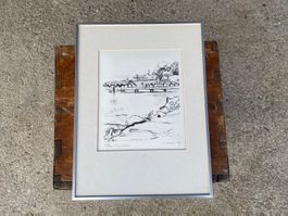 schöne Lithographie von Rapperswil von J. Mani